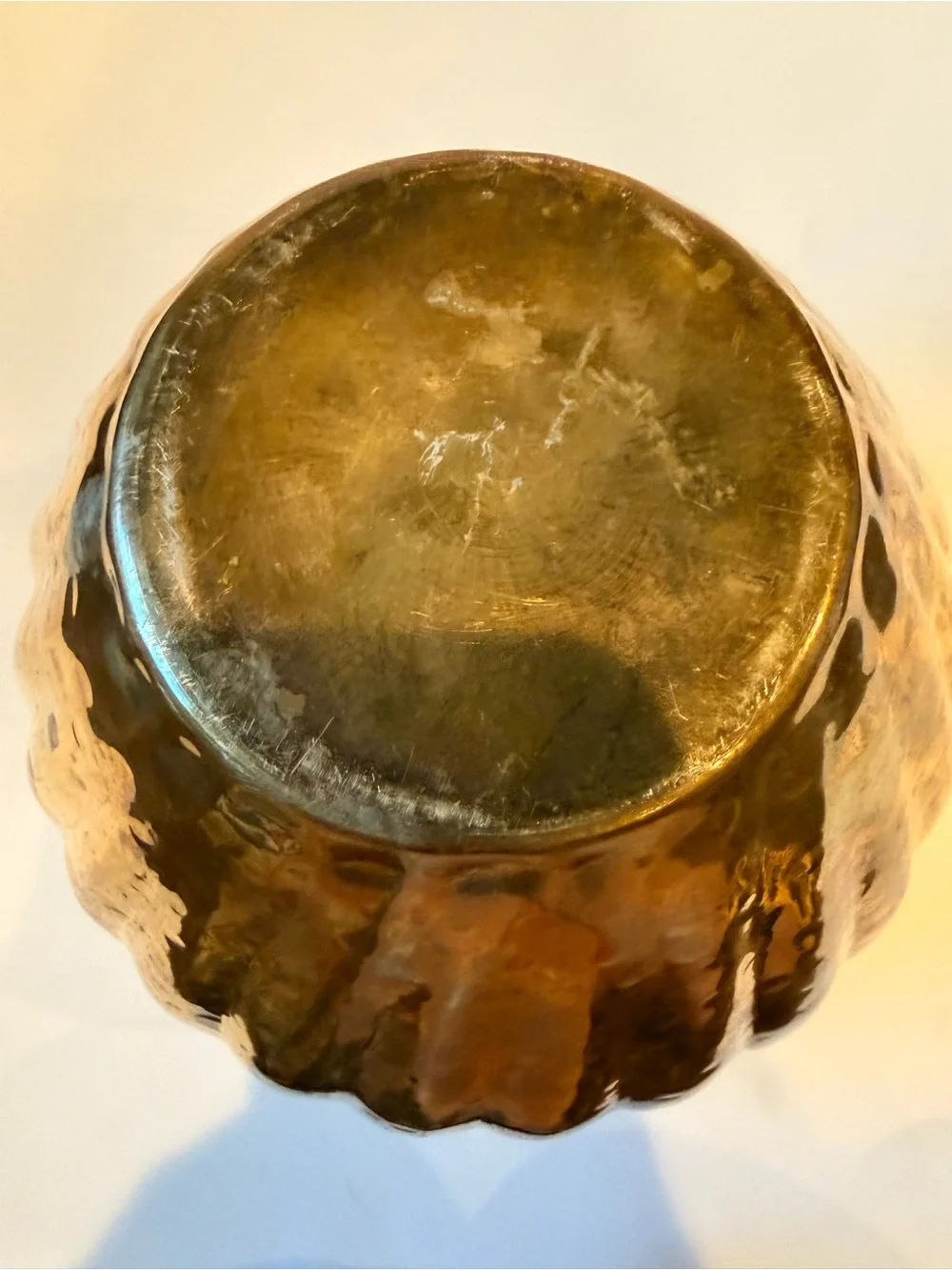 BEAU! Heavy Hammered Brass (2lbs) Solid Brass Decorative Vase Table Decor